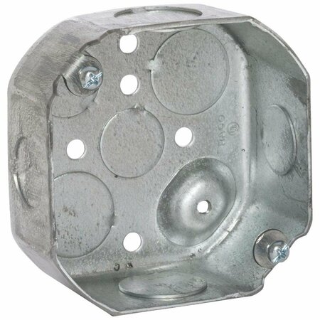 SOUTHWIRE Electrical Box, 14 cu in, Octagon Box, Steel, Octagon 54151-S-UPC